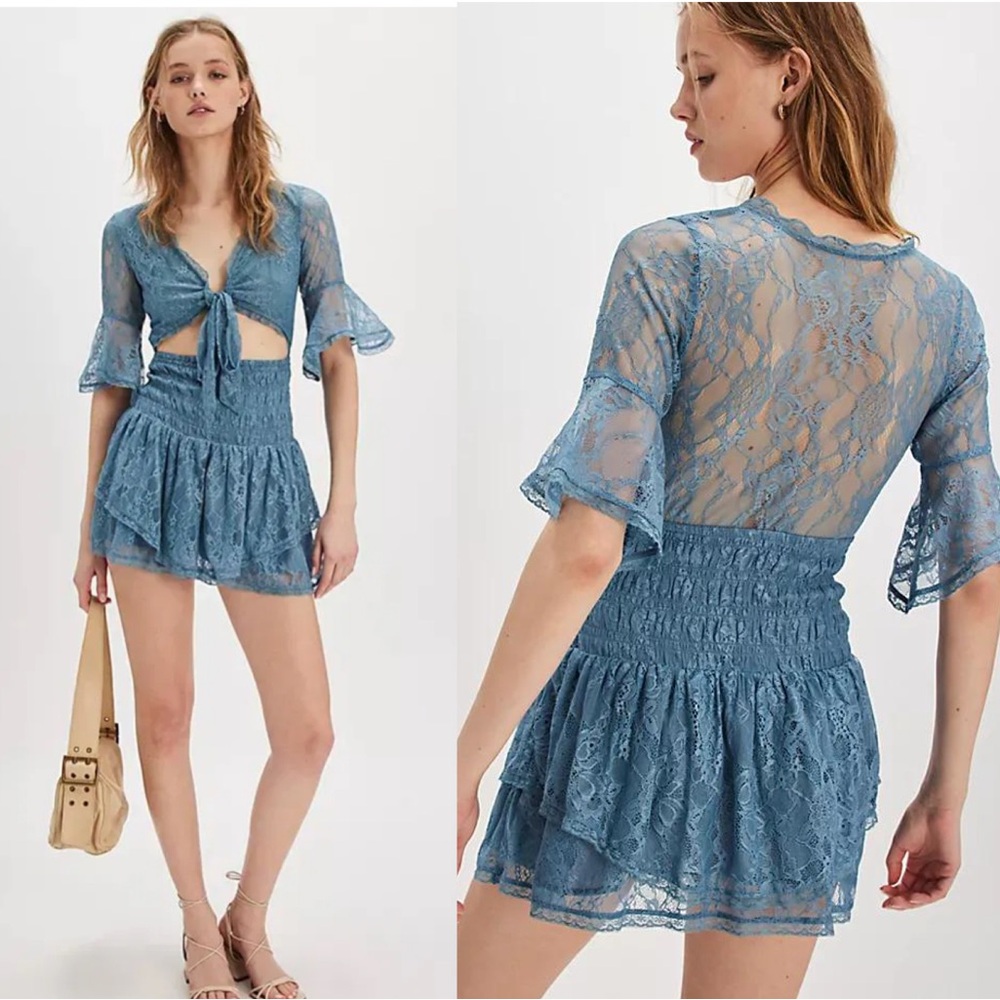 NWOT FREE PEOPLE Lala Lace Mini Dress